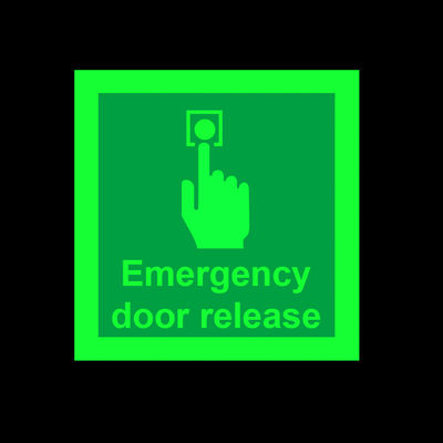 ODM Warning PVC Photoluminescent Fire Signs Emergency Door Release Sign