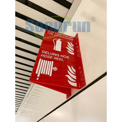 Red Acrylic Photoluminescent Signage Safety Fire Extinguisher oem