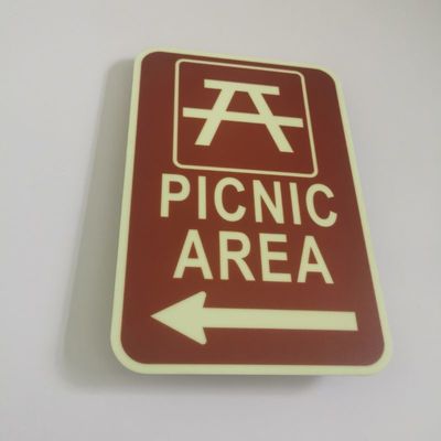 Green Glow-In-The-Dark Signage Safety Warning For High Standards