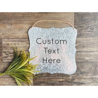 Anti Corrosion Custom Galvanized Metal Sign Blanks For Home Outside ODM