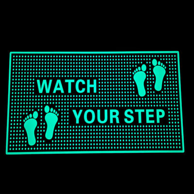 Aluminum Photoluminescent Signage Silk Screen / UV Printing Watch Your Step Sign