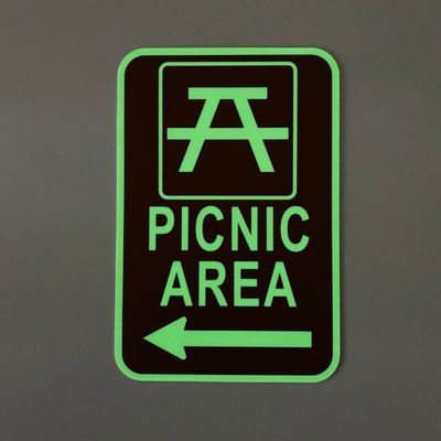 Green Glow-In-The-Dark Signage Safety Warning For High Standards